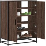 vidaXL Omarica za čevlje rjavi hrast 75x38x97,5 cm inž. les in kovina Cene