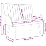 SOFA za dvije osobe Crna 115 x 61 x 87 cm Baršun | shoptok.hr