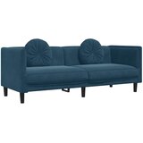 2-dijelni set sofa s jastucima plavi baršunasti | shoptok.hr