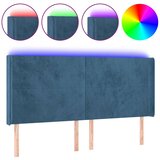 The Living Store led posteljno vzglavje temno modro 203x16x118/128 cm žamet - led vzglavje, (21488134) | Shoptok.si