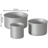 Five SET VISOKIH KALUPA 22X22X10,2CM ALUMINIJ SREBRNA 3/1 Slike