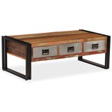 The Living Store Klubska mizica s 3 predali trden predelan les 100x50x35 cm - Klubska Mizica, (21573396) Cene