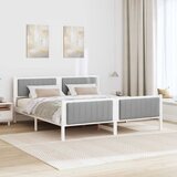  Okvir kreveta s uzglavljem Bijela i svijetlosiva 180 x 200 cm | Eponuda.com