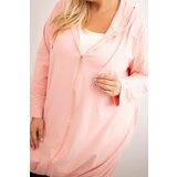 Kesi Women's Plus Size cotton hoodie with a zipper powder pink | shoptok.hr
