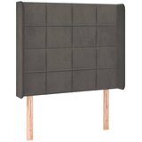  Uzglavlje s ušima tamnosivo 83x16x118/128 cm baršunasto | shoptok.hr