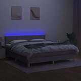  Box spring s madracem LED svjetlosivi 180x200 cm tkanina | shoptok.hr