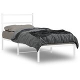  Metalni okvir za krevet s uzglavljem bijeli 90 x 190 cm | shoptok.hr
