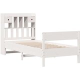 vidaXL Knjižna postelja brez ležišča bela 90x200 cm trdna borovina | Shoptok.si