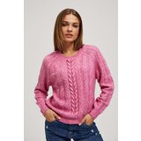 Marisse Fuchsia Sweater With Decorative Weave Cene