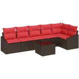 vidaXL Kavčna garnitura z blazino 7 pcs Rjava poli ratan, (5000154331) Cene