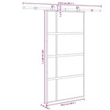  Klizna vrata s priborom 102,5x205 cm kaljeno staklo i aluminij | shoptok.hr