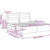  Konstrukcija postelje Sonoma 200 x 200 cm Masivno borovo les, (5000103842) | Shoptok.si