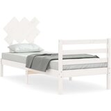  Kreveta s uzglavljem bijeli 90 x 200 cm od masivnog drva | shoptok.hr