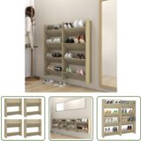 The Living Store Stenske omare za čevlje 4 kosi sonoma hrast 60x18x60 cm - Stenska Omarica Za Čevlje, (21744351) Cene
