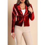Fenzy eleganten blazer iz imitacije satena, rdeč cene