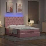  Otomanski krevet s madracem&LED ružičasti 140x190 cm baršunasti | shoptok.hr