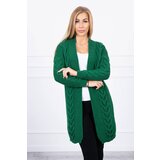 Kesi Cardigan sweater braids a braid of green Cene