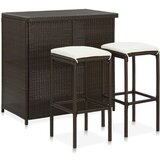 Poli Barska garnitura 3-delna poli ratan rjava | Shoptok.si
