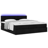  Otomanski krevet s madracem i LED crni 180x200cm od tkanine | Eponuda.com