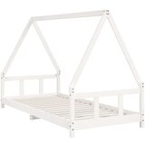  Otroški posteljni okvir bel 90x200 cm trdna borovina, (20787723) | Shoptok.si