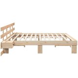  Krevetna konstrukcija Smeđa 200 x 200 cm Čvrsto borovo drvo Bež | Shoptok.si