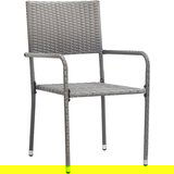 Maison Chic Vrtni jedilni stoli - Stol za vrt 4 kosi siv poli ratan JS380, (21877530) | Shoptok.si