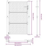 vidaXL Vrtna vrata crna 105x155 cm dizajn čeličnog križa | shoptok.hr