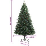  Umjetno božićno drvce sa šarkama i crvenim bobicama 240 cm | shoptok.hr