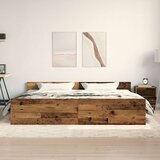 vidaXL Postelja iz starega lesa 200x200 cm Izdelana iz umetnega lesa | Shoptok.si