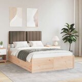 Posteljni okvir z oblazinjenim vzglavjem Taupe 120 x 200 cm, (5000103623) | Shoptok.si