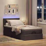 vidaXL Otomanska postelja z vzmetnico rjav 100x200 cm blago Cene