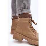 Boto Women's ankle boots with sock in beige by Rivella | ePonuda.com