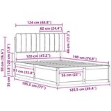  Posteljni okvir z oblazinjenim vzglavjem z vzglavjem Temno siva, (5000103756) | Shoptok.si