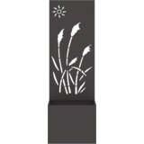 vidaXL Vrtno korito z dekorativno ploščo Črna 50 x 140 cm Mnogi jeklo | Shoptok.si