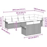  8-delni vrtni kavč set z blazinami bež poli ratan, (22094207) | Shoptok.si