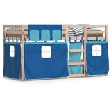 Krevet na kat sa zavjesama plavi 90 x 200 cm od borovine | shoptok.hr