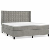 The Living Store Box spring postelja z vzmetnico svetlo siva 180x200 cm žamet - Box Spring Postelja, (21490118) | Shoptok.si