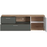 Modern Living Tv-element Twenty, Bela, Barva Hrasta, Barva Grafita | Shoptok.si