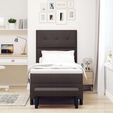  Box Spring Postelja z Vzmetnico in Klopjo Temno Rjava 90x200 cm Tkanina, (22080894) | Shoptok.si