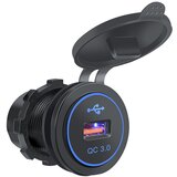 INF QC3.0 single usb modri led adapter za avtomobilski polnilnik, (21297305) Cene