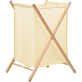 vidaXL Košara za perilo iz cedrovine in blaga bež 42x41x64 cm | Shoptok.si