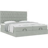 vidaXL Otomanski posteljni okvir z vzmetnicami siv 180x200cm žamet | Shoptok.si