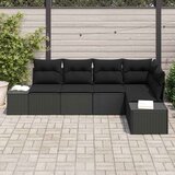  Sjedeća garnitura za vrt 5 kom. Crna poliratan 264 x 154 x 69 cm | Shoptok.si
