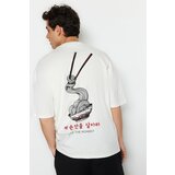 Trendyol T-Shirt - Ecru - Oversize Cene