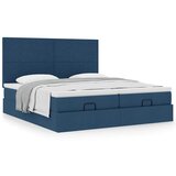 vidaXL Otomanski posteljni okvir z vzmetnicami moder 180x200 cm blago Cene