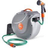 Vonhaus Zidni Držač za Crijevo 30m s Automatskim Namotavanjem i 8-funkcijskim Pištoljem za Prskanje | shoptok.hr