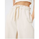 Koton Elastic Waist Jeans Trousers Wide Crop Leg | shoptok.hr