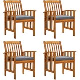  Vrtni jedilni stoli 4 kosi z blazinami trden akacijev les, (20658942) | Shoptok.si