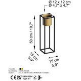 WALLXPERT Dekorativna saksija GED-023-A, 15x50 cm, O 12 cm,, Crna i zlatna | Eponuda.ba