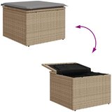  Vrtni tabure s jastukom bež 55 x 55 x 37 cm od poliratana | Eponuda.com